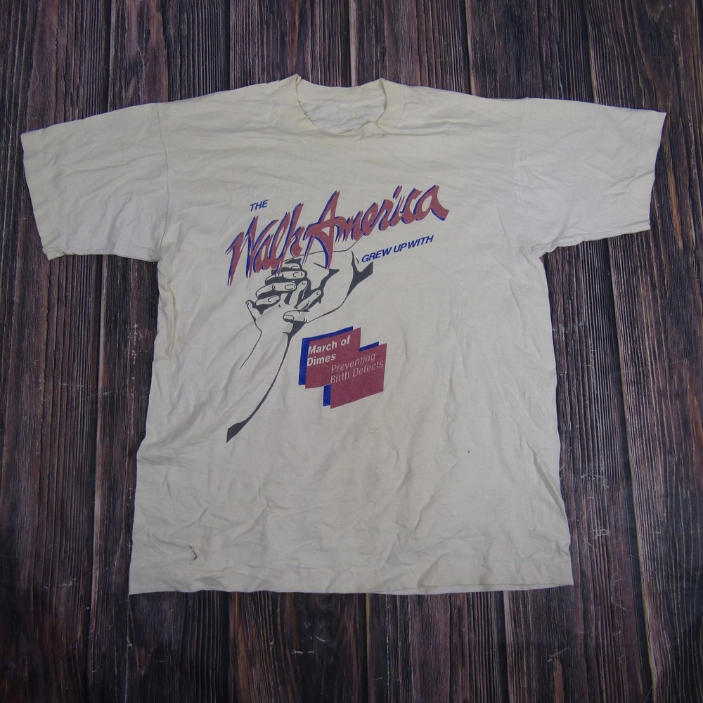 Vintage‎ Walk America Shirt Mens Extra Large March of Dimes Volunteer 90s Tee